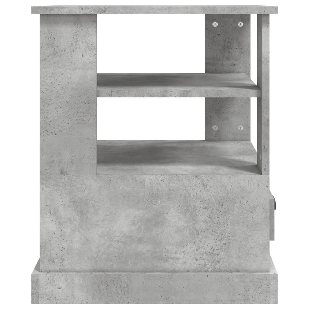 Table d'appoint gris béton 50x50x60 cm bois d'ingénierie - XIOS