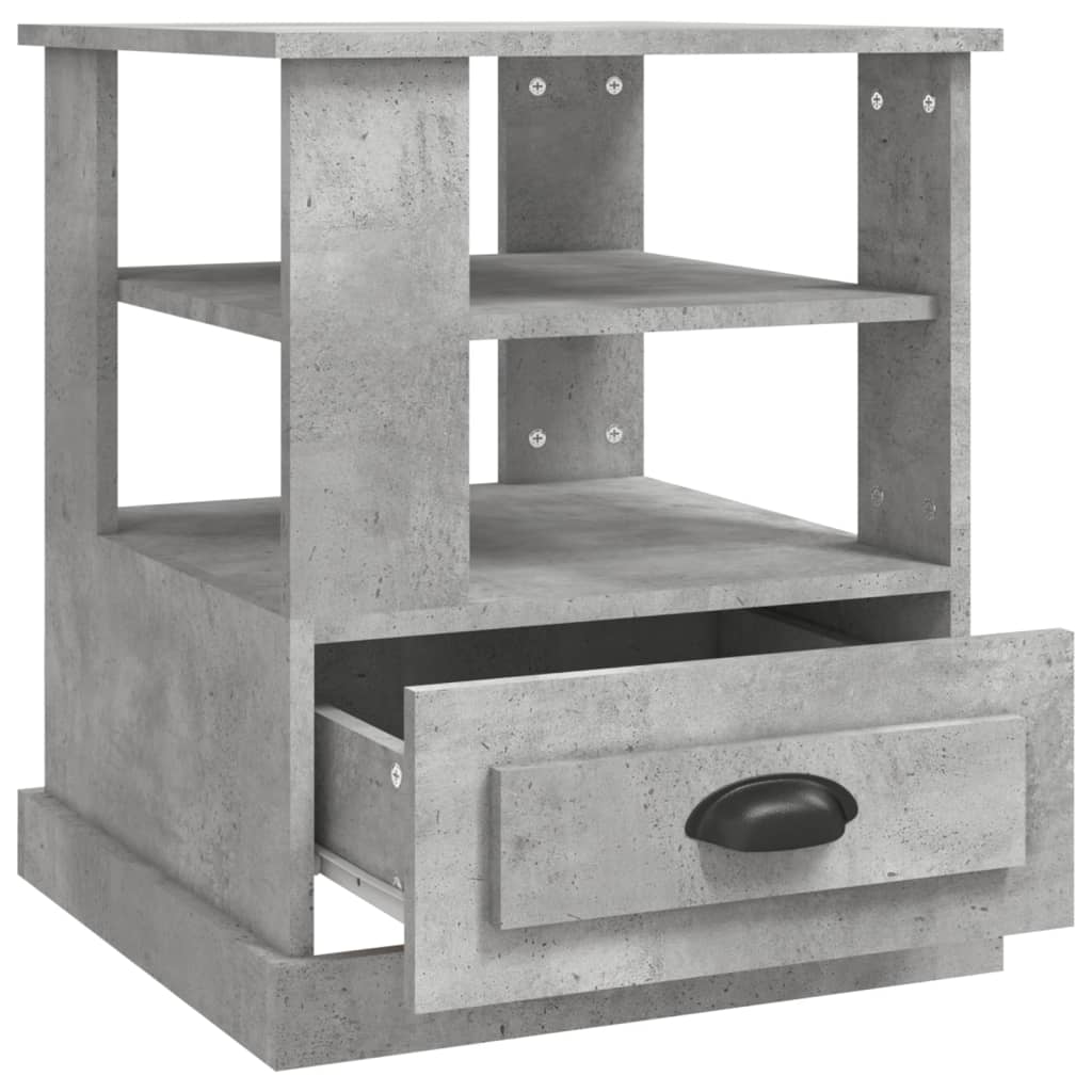 Table d'appoint gris béton 50x50x60 cm bois d'ingénierie - XIOS