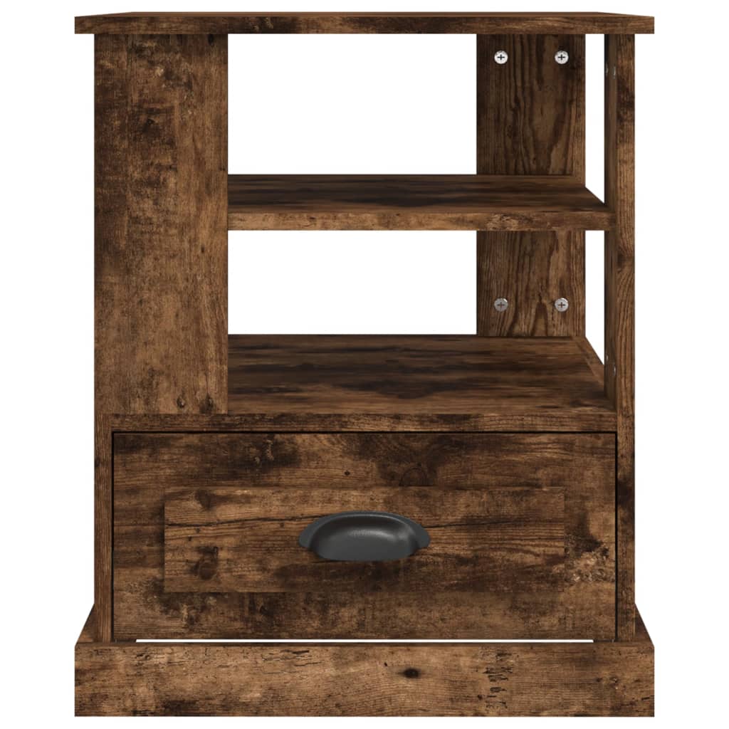 Table d'appoint chêne fumé 50x50x60 cm bois d'ingénierie - XIOS
