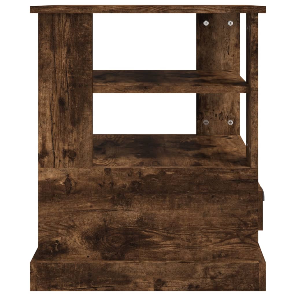 Table d'appoint chêne fumé 50x50x60 cm bois d'ingénierie - XIOS