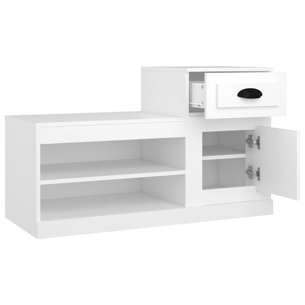Armoire à chaussures blanc 100x42x60 cm bois d'ingénierie - XIOS