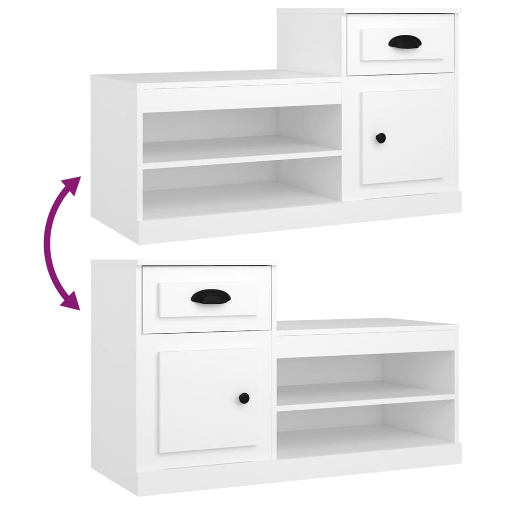 Armoire à chaussures blanc 100x42x60 cm bois d'ingénierie - XIOS