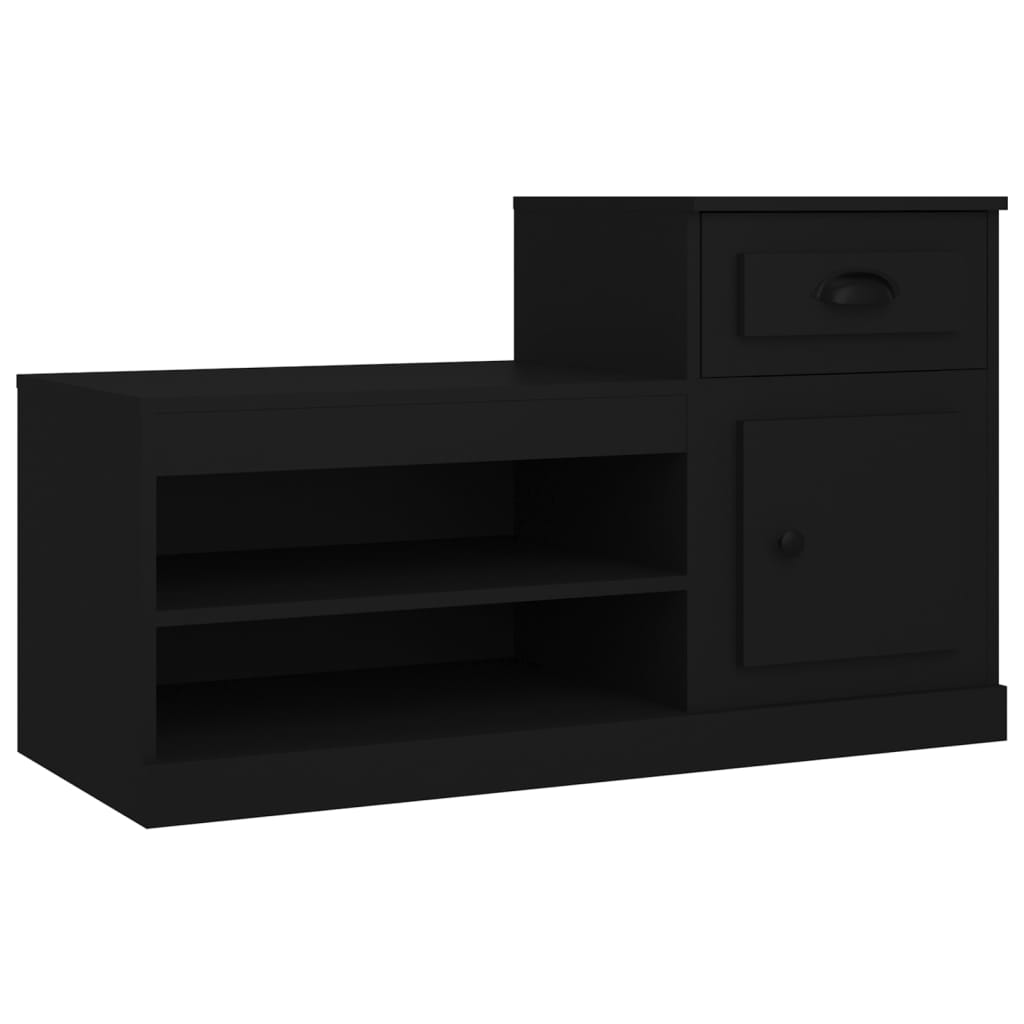 Armoire à chaussures noir 100x42x60 cm bois d'ingénierie - XIOS