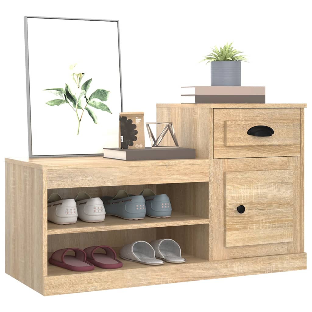 Armoire à chaussures chêne sonoma 100x42x60cm bois d'ingénierie - XIOS