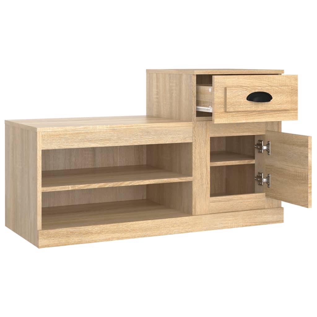 Armoire à chaussures chêne sonoma 100x42x60cm bois d'ingénierie - XIOS