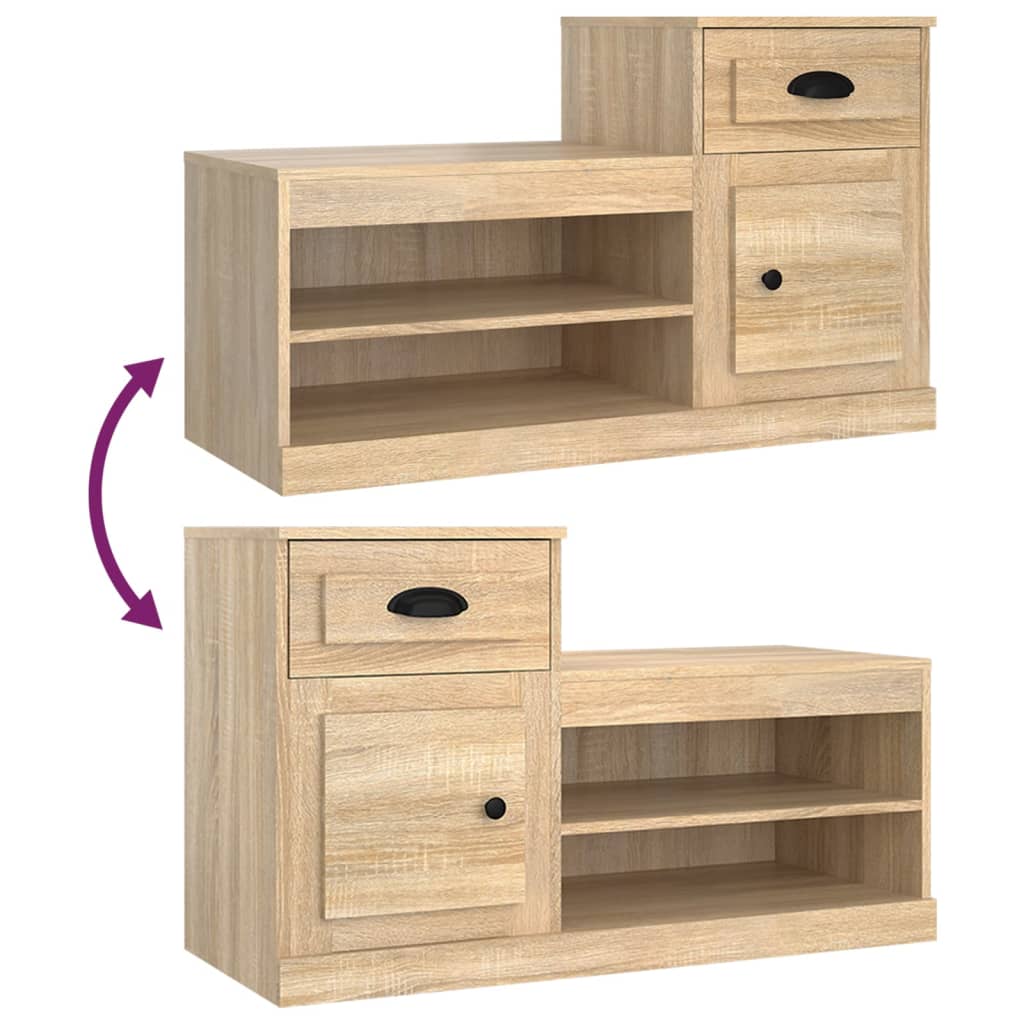 Armoire à chaussures chêne sonoma 100x42x60cm bois d'ingénierie - XIOS