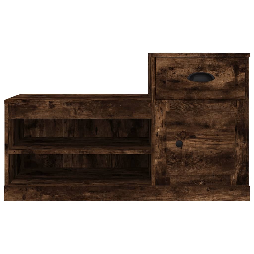 Armoire à chaussures chêne fumé 100x42x60 cm bois d'ingénierie - XIOS