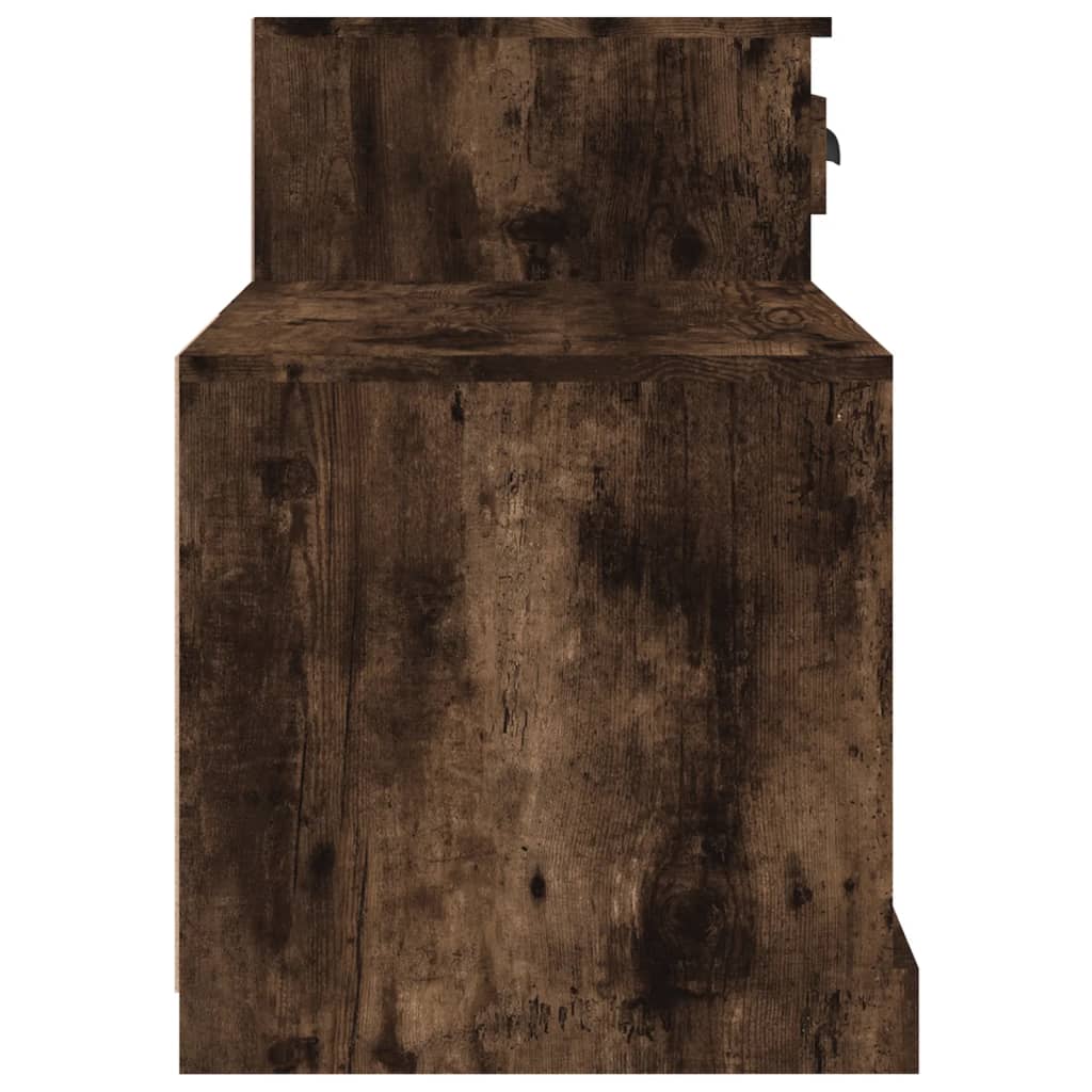 Armoire à chaussures chêne fumé 100x42x60 cm bois d'ingénierie - XIOS