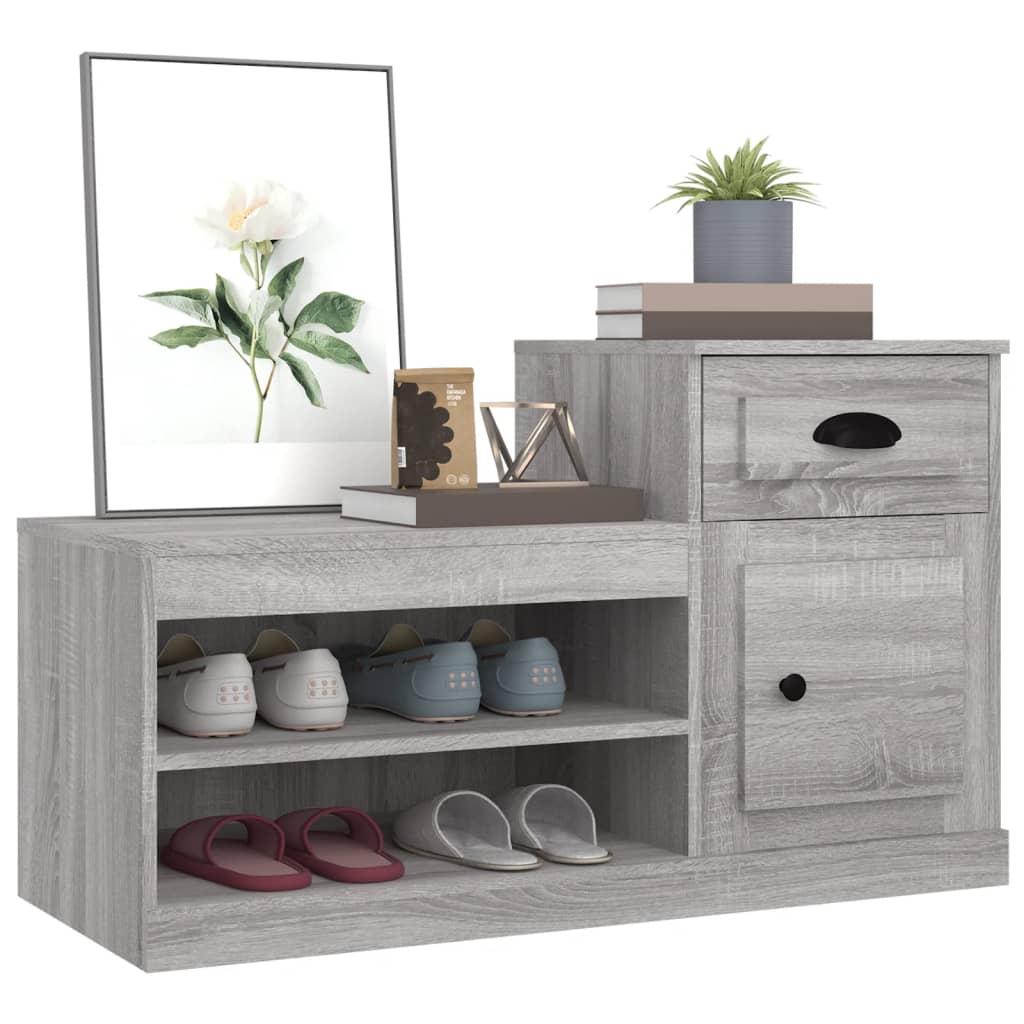 Armoire à chaussures sonoma gris 100x42x60 cm bois d'ingénierie - XIOS
