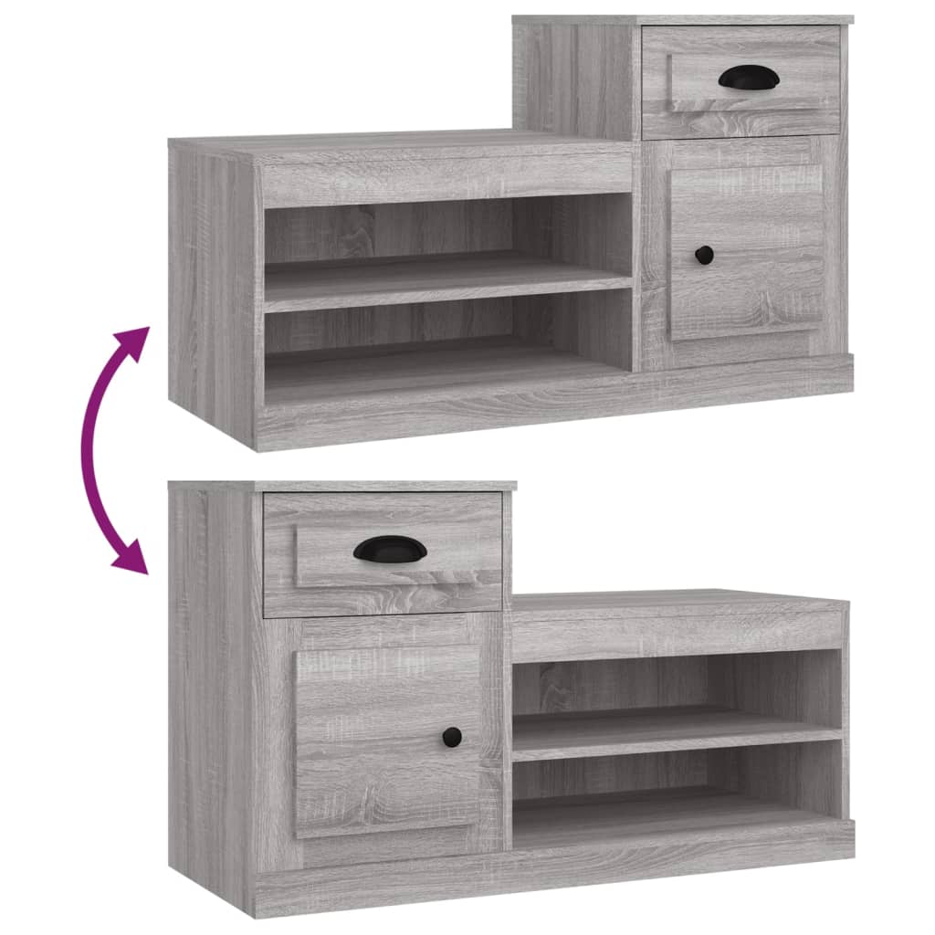 Armoire à chaussures sonoma gris 100x42x60 cm bois d'ingénierie - XIOS