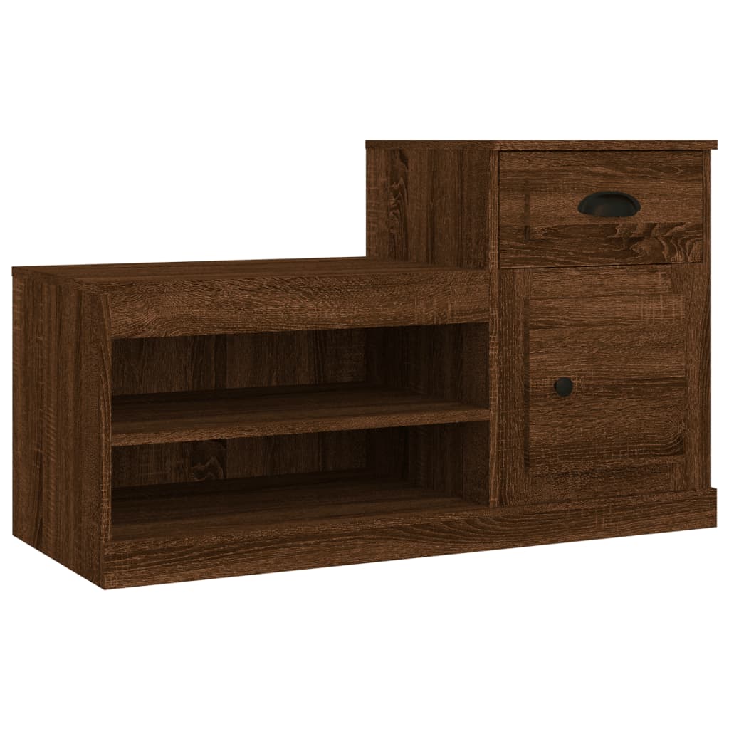 Armoire à chaussures chêne marron 100x42x60cm bois d'ingénierie - XIOS