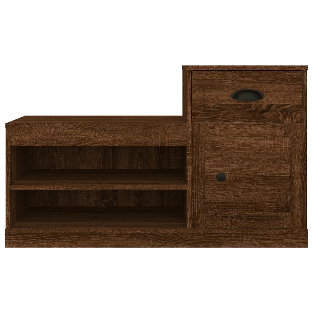 Armoire à chaussures chêne marron 100x42x60cm bois d'ingénierie - XIOS