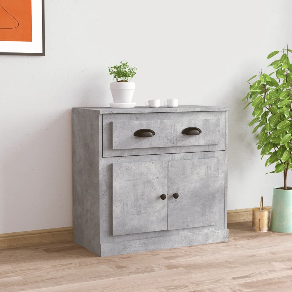Buffet gris béton 70x35,5x67,5 cm bois d'ingénierie - XIOS