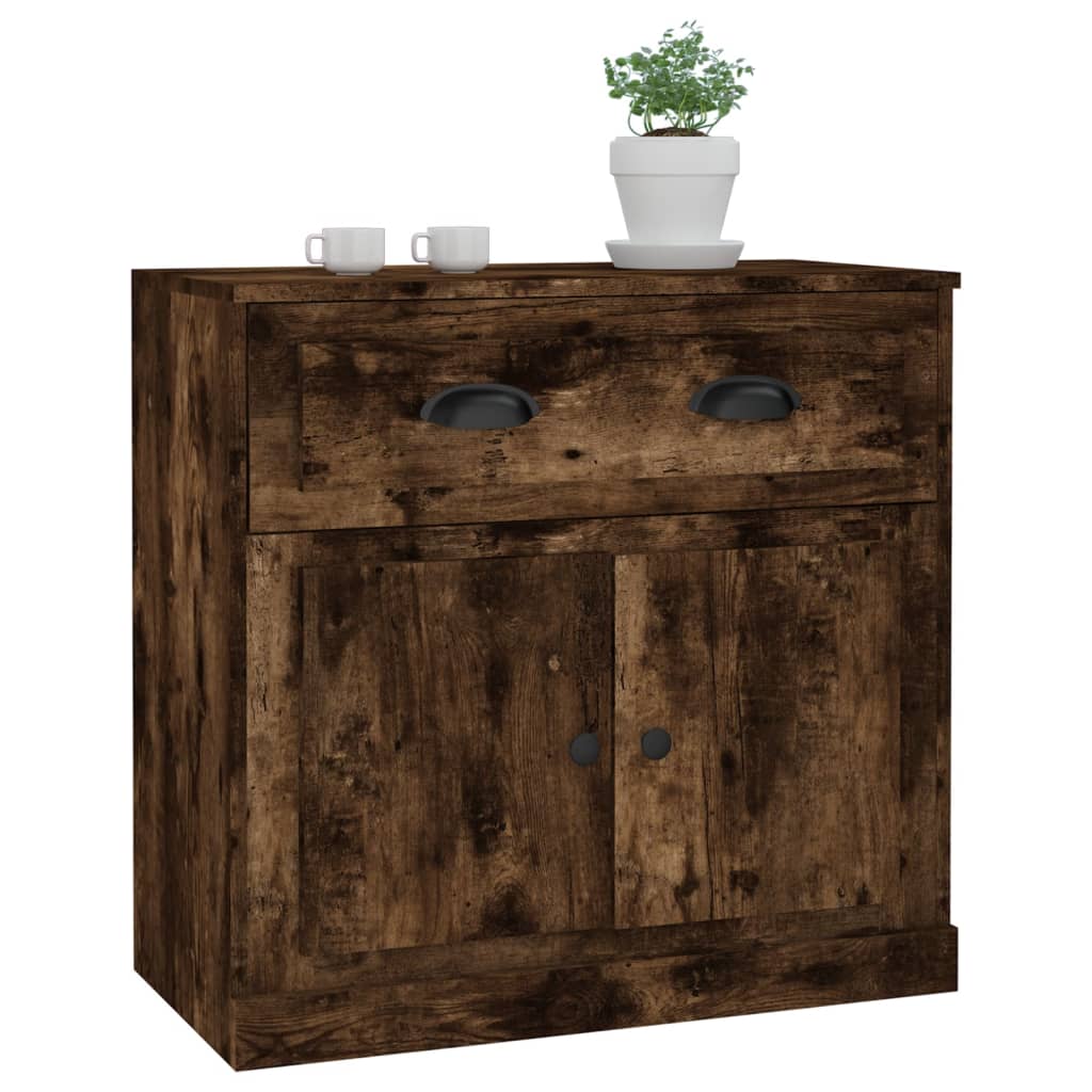 Buffet chêne fumé 70x35,5x67,5 cm bois d'ingénierie - XIOS