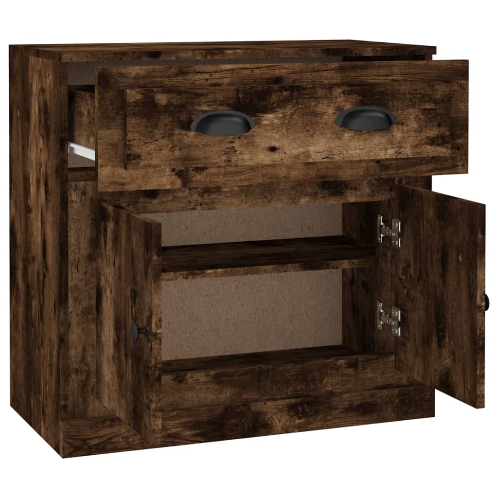 Buffet chêne fumé 70x35,5x67,5 cm bois d'ingénierie - XIOS
