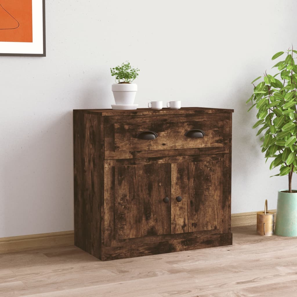 Buffet chêne fumé 70x35,5x67,5 cm bois d'ingénierie - XIOS