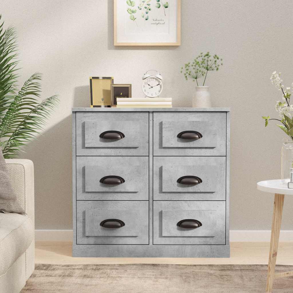 Buffet gris béton 70x35,5x67,5 cm bois d'ingénierie - XIOS