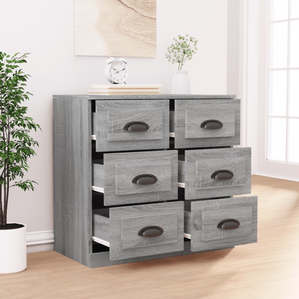 Buffet sonoma gris 70x35,5x67,5 cm bois d'ingénierie - XIOS