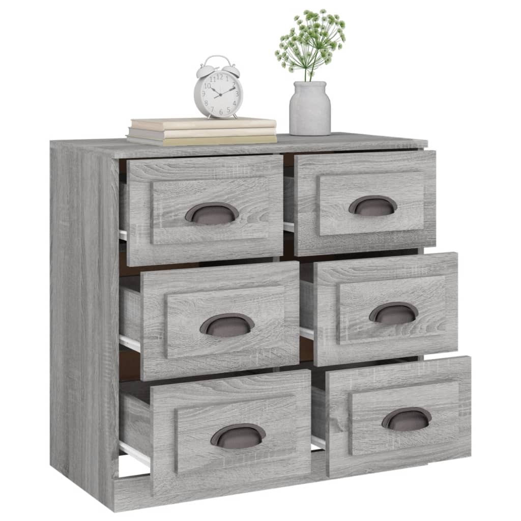 Buffet sonoma gris 70x35,5x67,5 cm bois d'ingénierie - XIOS