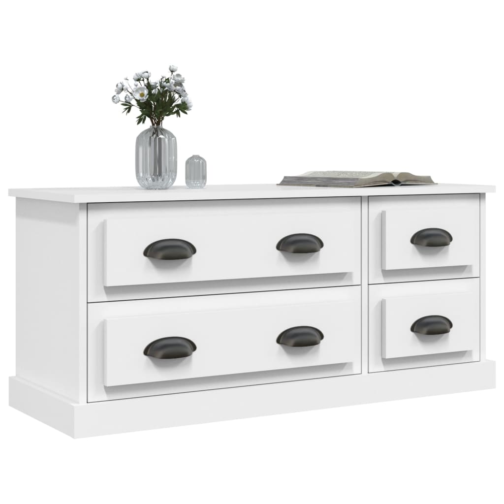 Meuble TV blanc 100x35,5x45 cm bois d'ingénierie - XIOS
