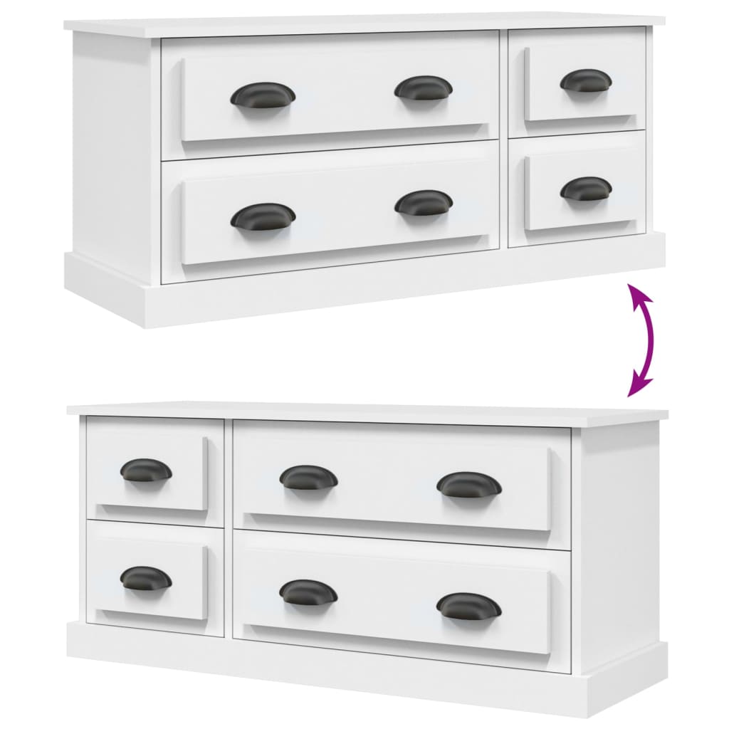 Meuble TV blanc 100x35,5x45 cm bois d'ingénierie - XIOS