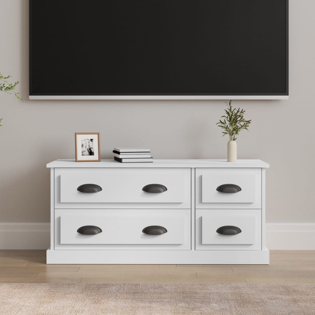 Meuble TV blanc 100x35,5x45 cm bois d'ingénierie - XIOS