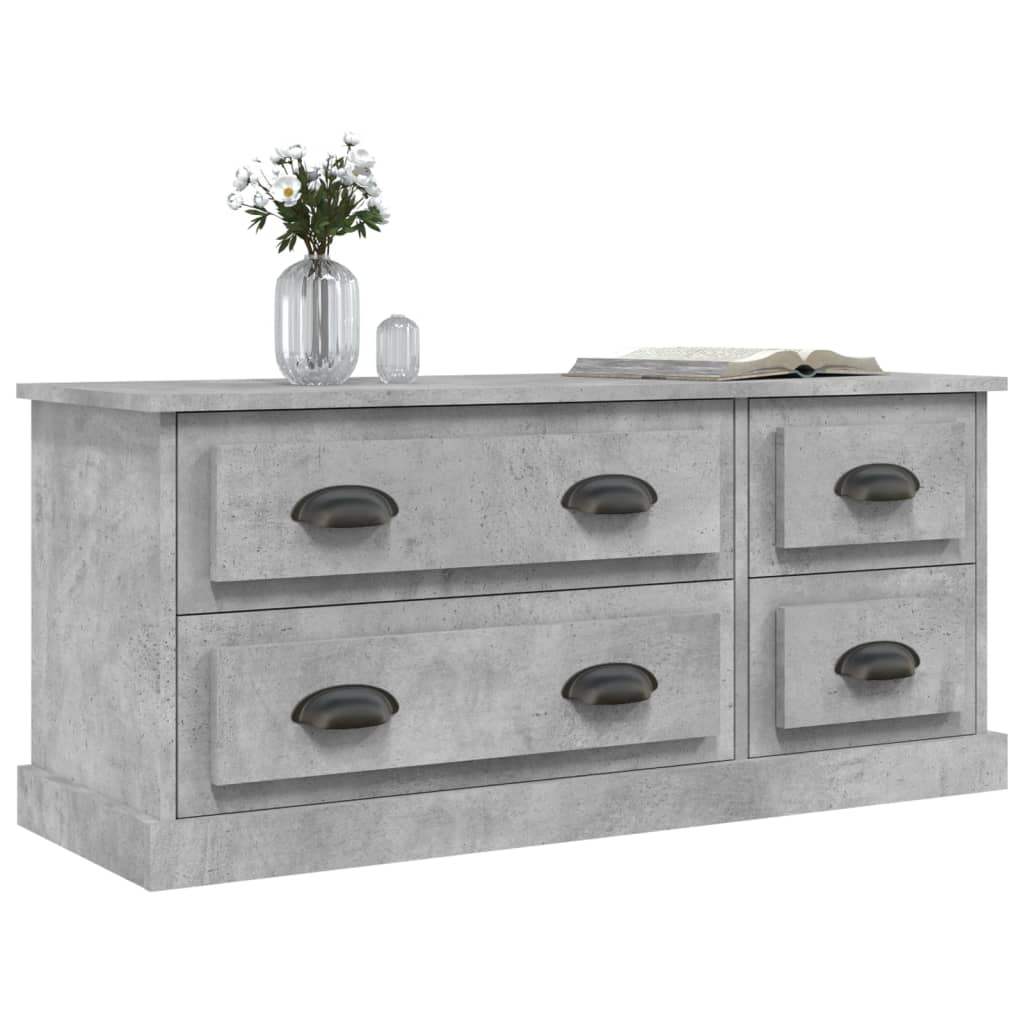 Meuble TV gris béton 100x35,5x45 cm bois d'ingénierie - XIOS