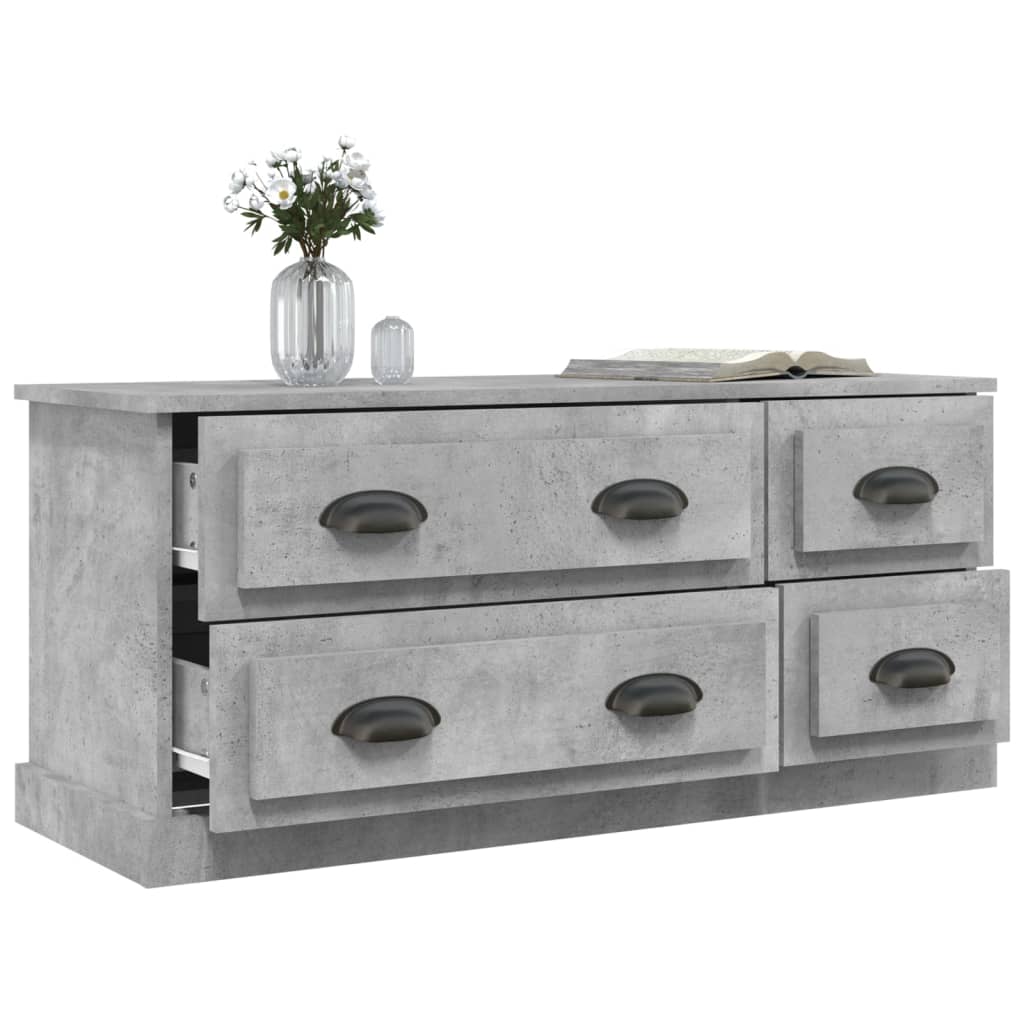 Meuble TV gris béton 100x35,5x45 cm bois d'ingénierie - XIOS