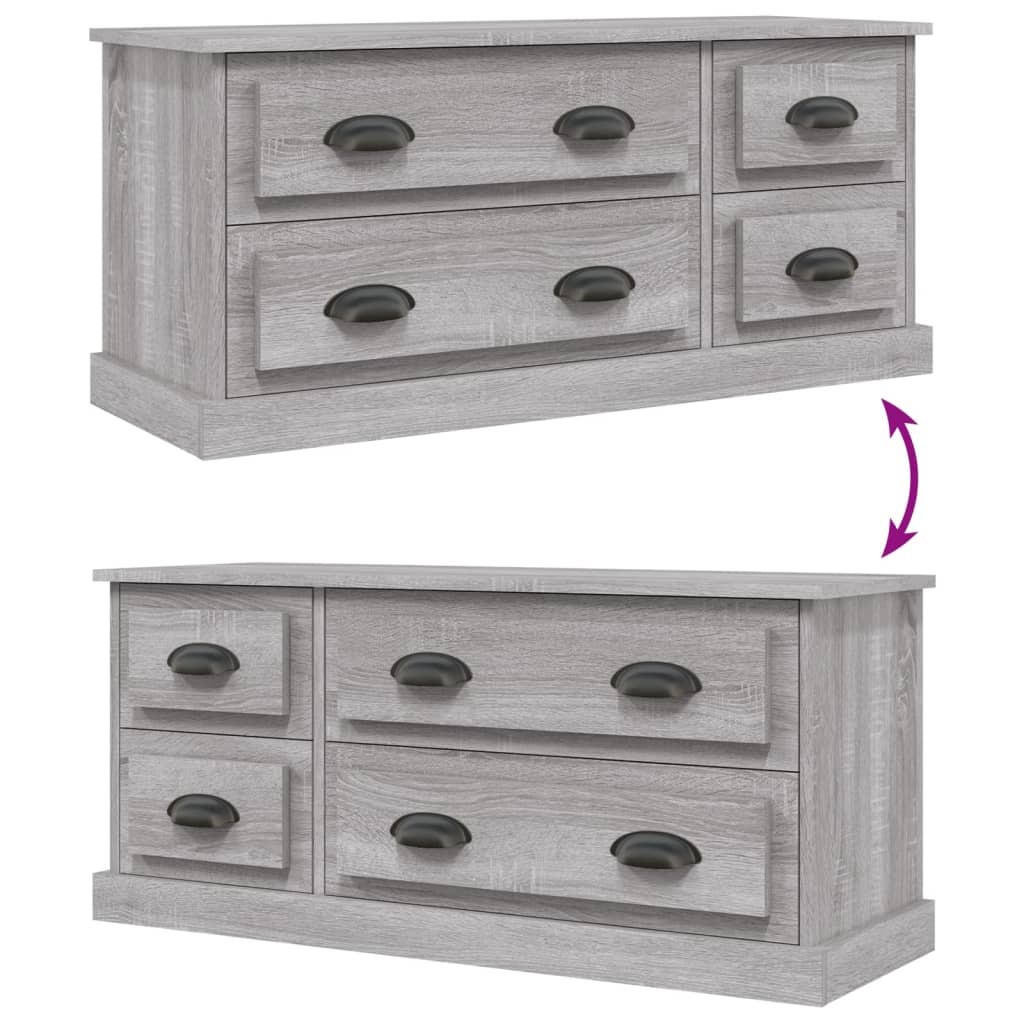 Meuble TV sonoma gris 100x35,5x45 cm bois d'ingénierie - XIOS
