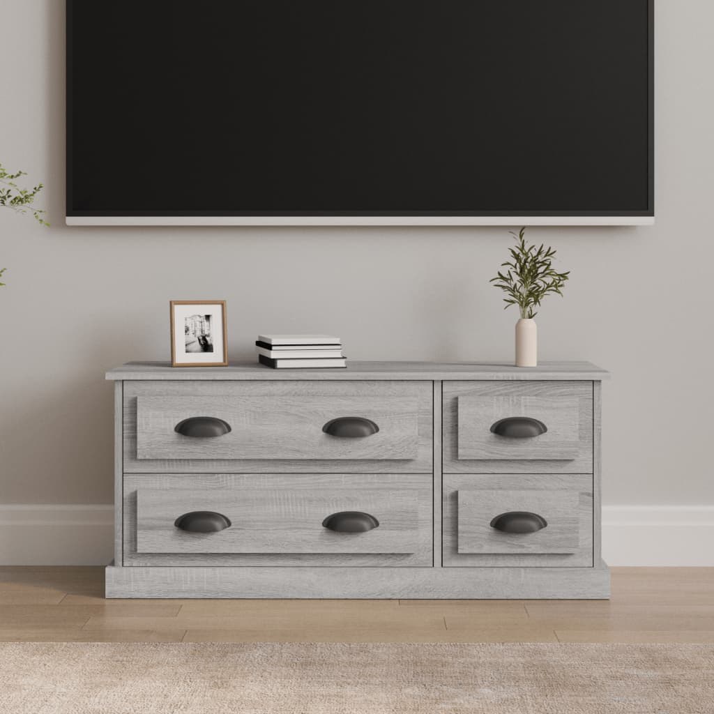 Meuble TV sonoma gris 100x35,5x45 cm bois d'ingénierie - XIOS