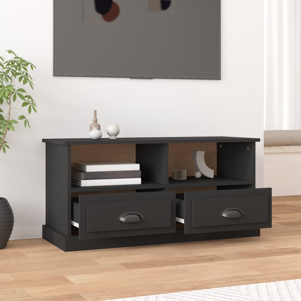 Meuble TV noir 93x35,5x45 cm bois d'ingénierie Meubles TV vidaXL   