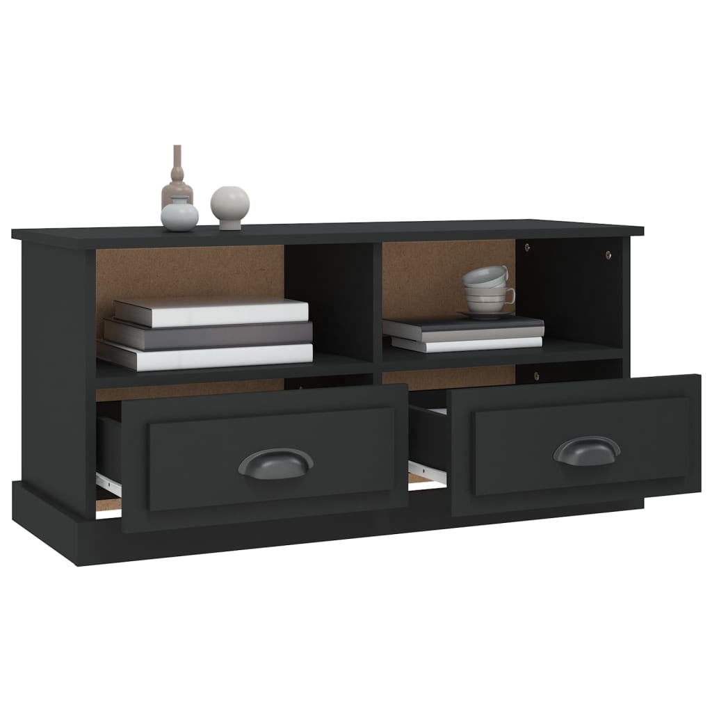 Meuble TV noir 93x35,5x45 cm bois d'ingénierie Meubles TV vidaXL   