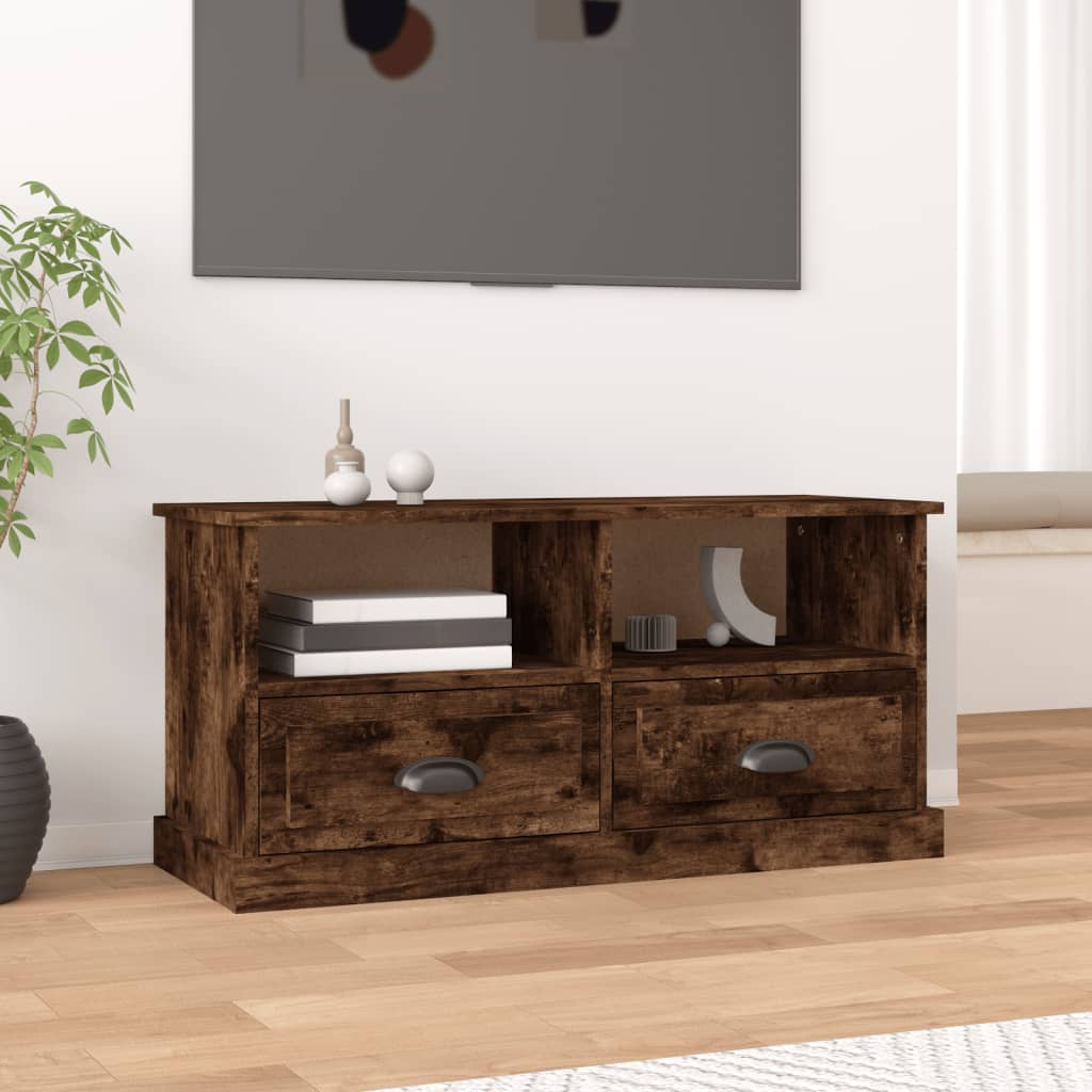 Meuble TV chêne fumé 93x35,5x45 cm bois d'ingénierie - XIOS