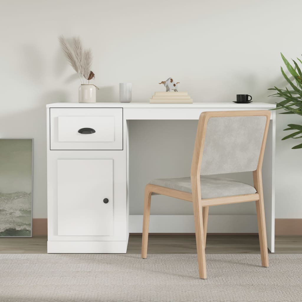Bureau avec tiroir blanc 115x50x75 cm bois d'ingénierie Bureaux vidaXL