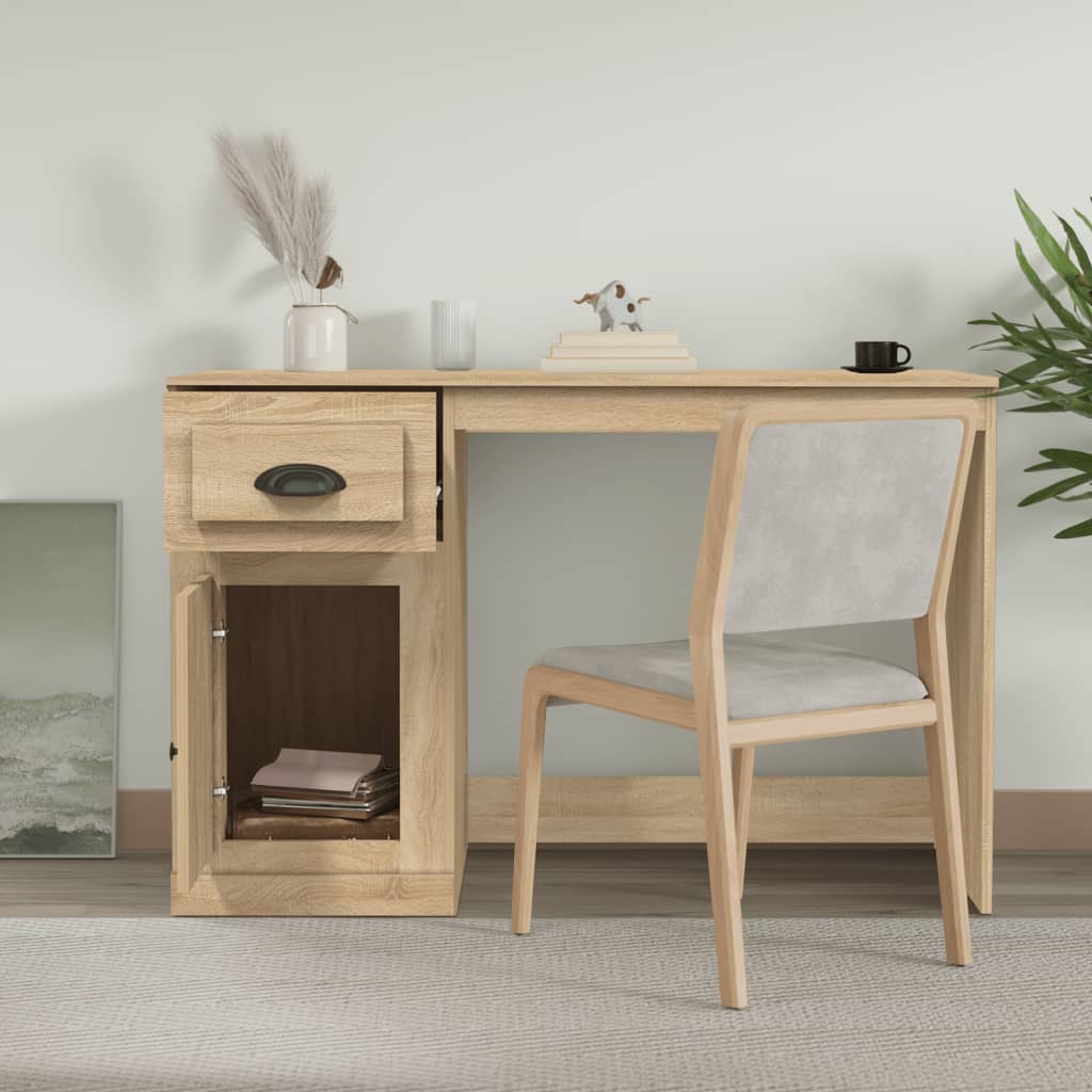 Bureau avec tiroir chêne sonoma 115x50x75 cm bois d'ingénierie - XIOS