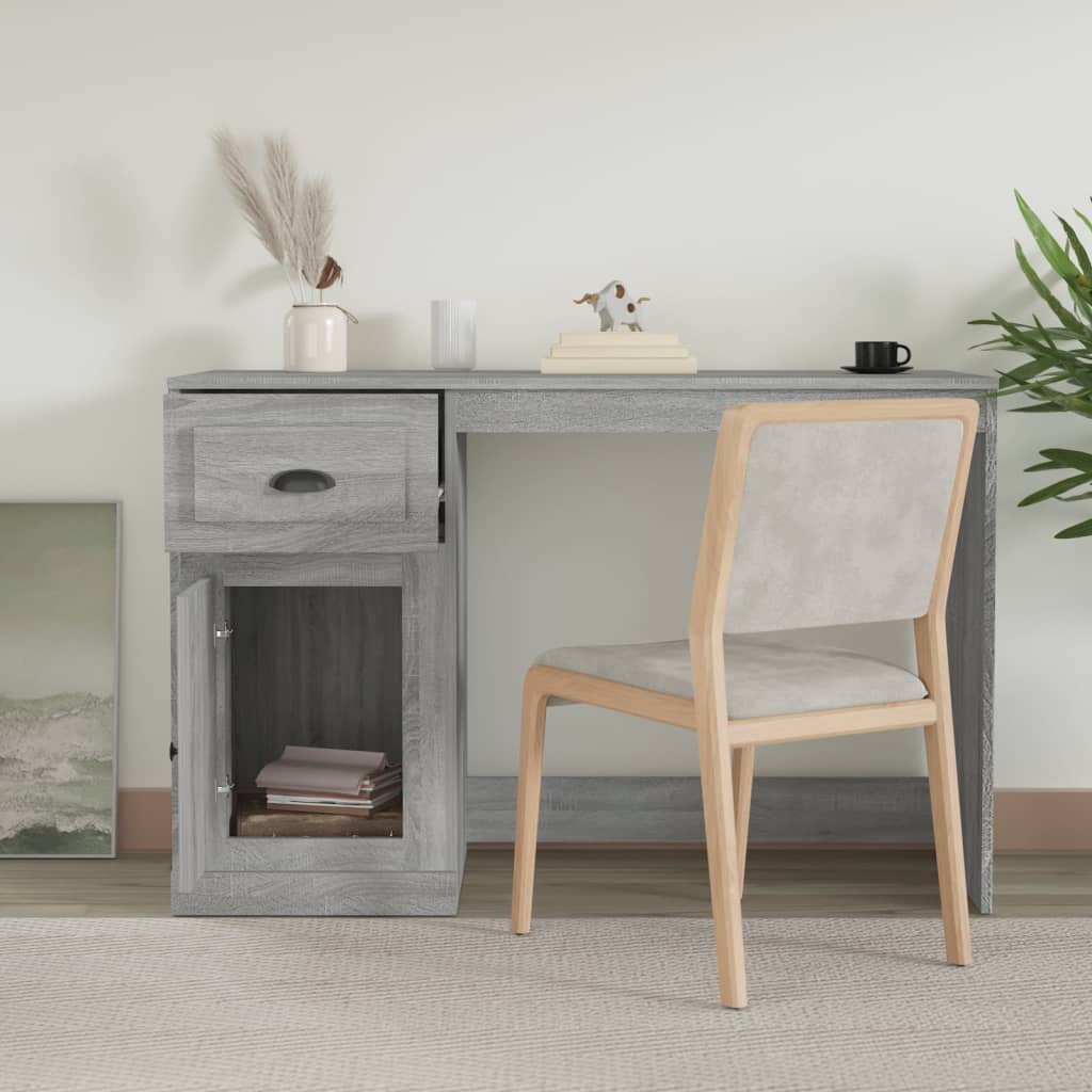 Bureau avec tiroir sonoma gris 115x50x75 cm bois d'ingénierie - XIOS