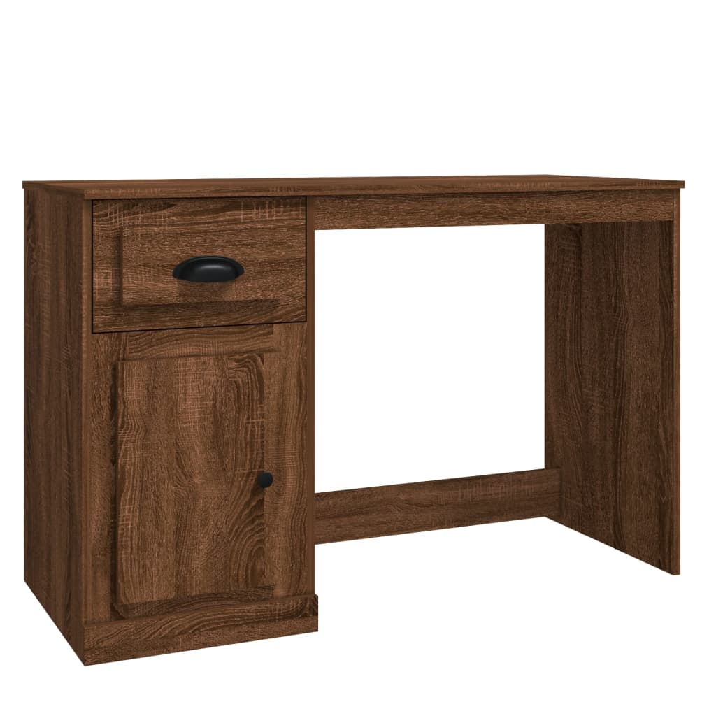 Bureau avec tiroir chêne marron 115x50x75 cm bois d'ingénierie Bureaux vidaXL