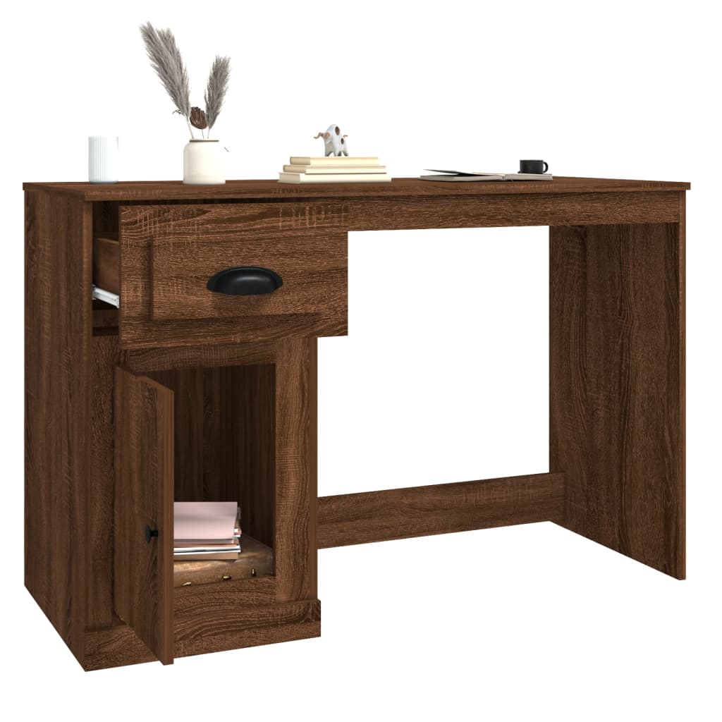 Bureau avec tiroir chêne marron 115x50x75 cm bois d'ingénierie Bureaux vidaXL