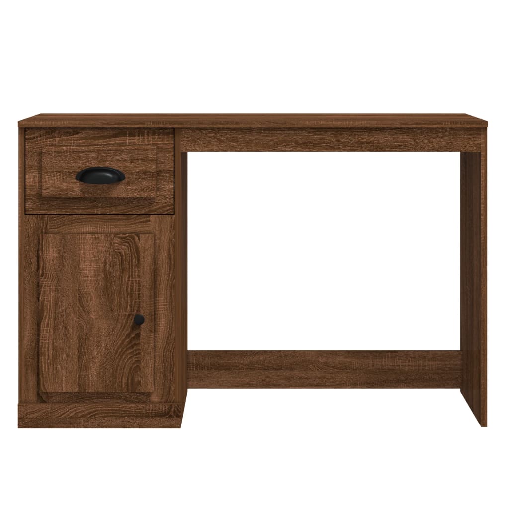 Bureau avec tiroir chêne marron 115x50x75 cm bois d'ingénierie Bureaux vidaXL