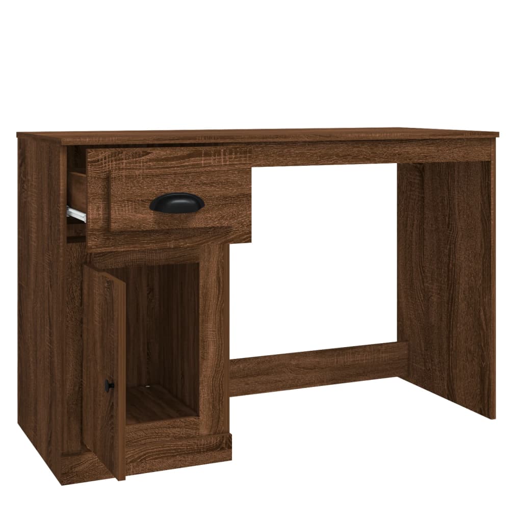 Bureau avec tiroir chêne marron 115x50x75 cm bois d'ingénierie Bureaux vidaXL