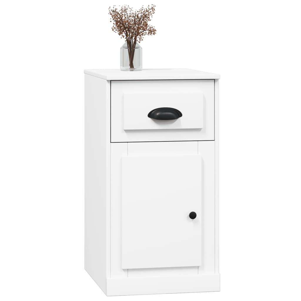 Armoire latérale avec tiroir blanc 40x50x75cm bois d'ingénierie