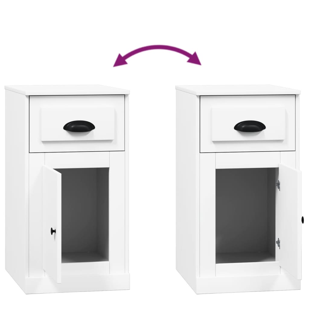 Armoire latérale avec tiroir blanc 40x50x75cm bois d'ingénierie