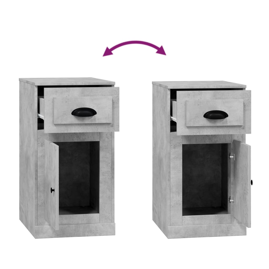 Armoire latérale avec tiroir gris béton 40x50x75 cm