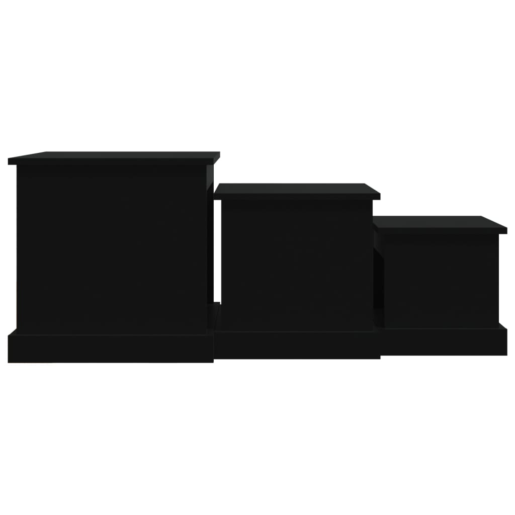 Tables basses 3 pcs noir bois d'ingénierie - XIOS