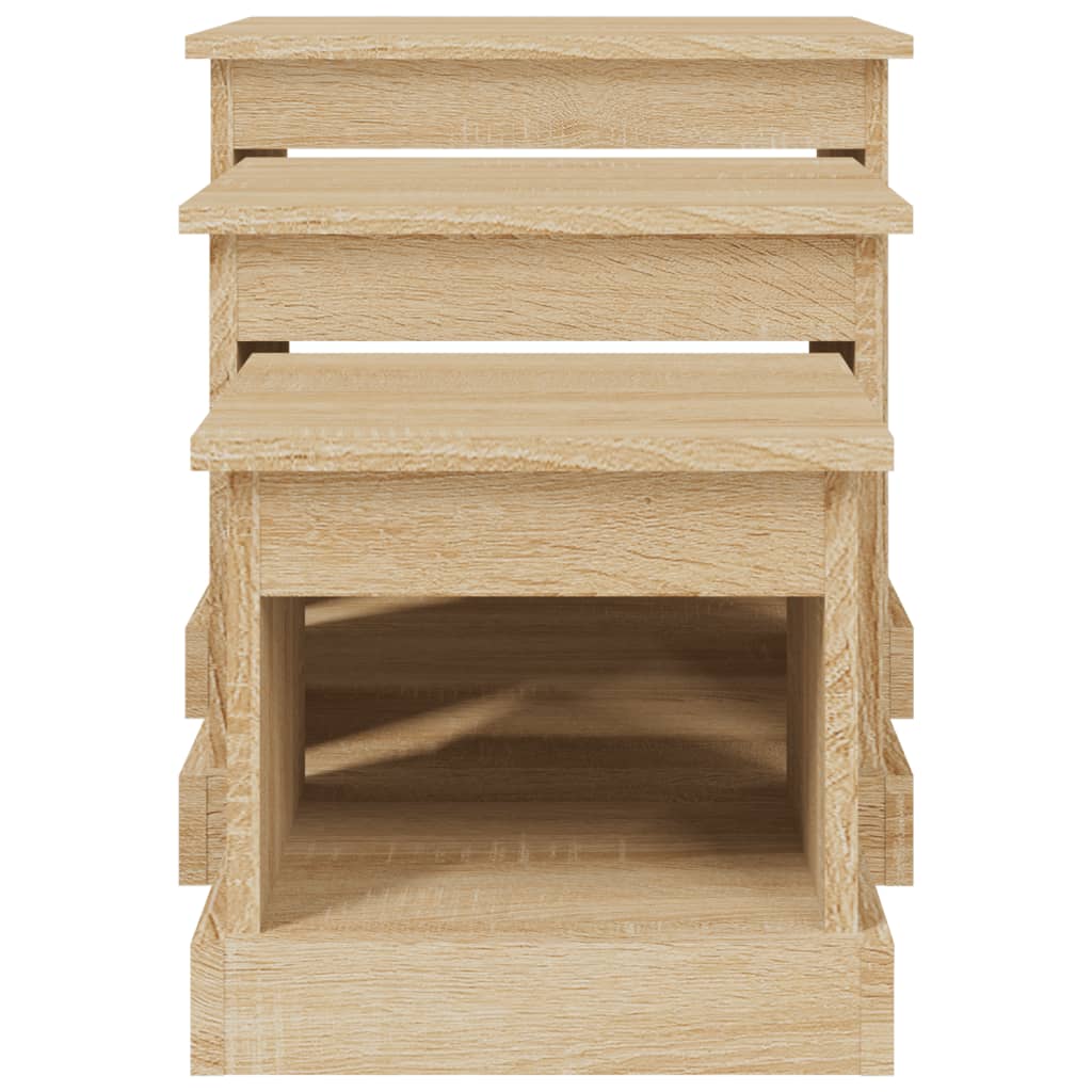 Tables basses 3 pcs chêne sonoma bois d'ingénierie - XIOS