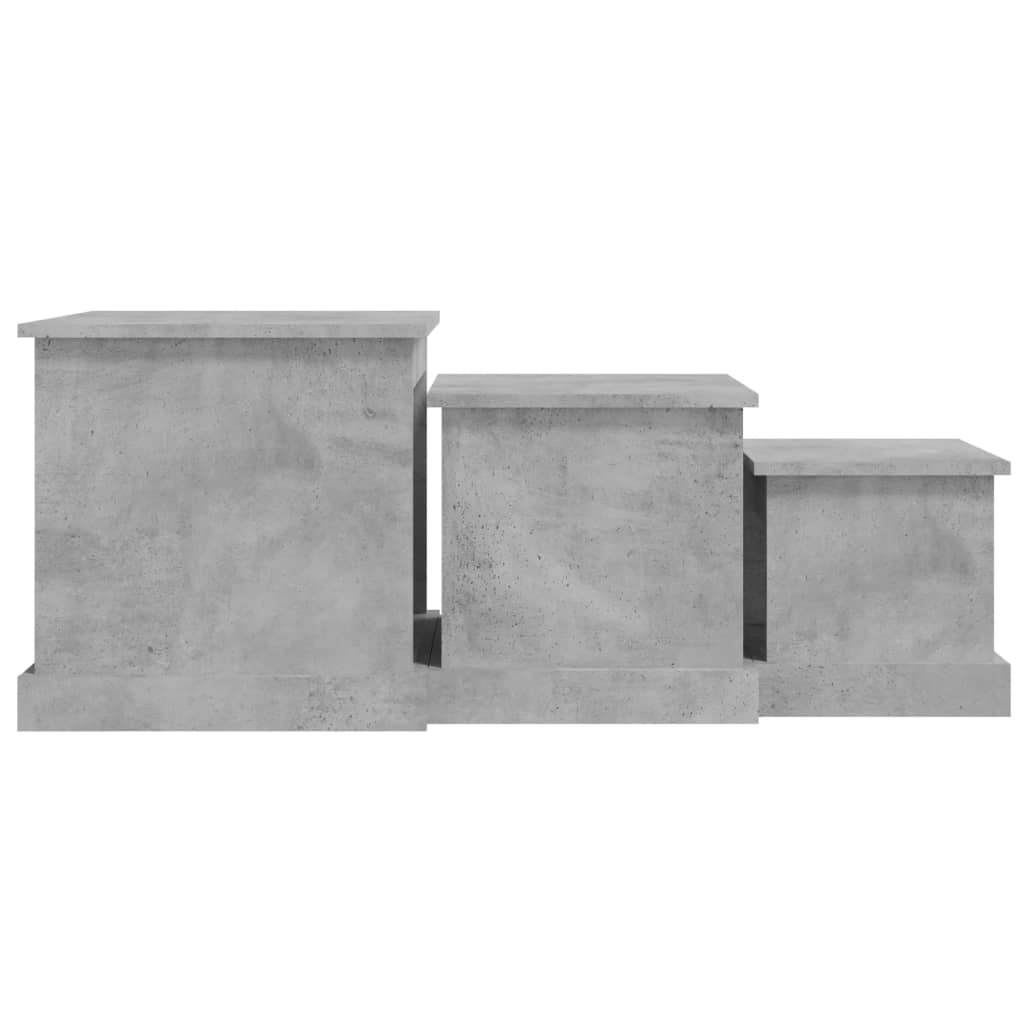 Tables basses 3 pcs gris béton bois d'ingénierie - XIOS