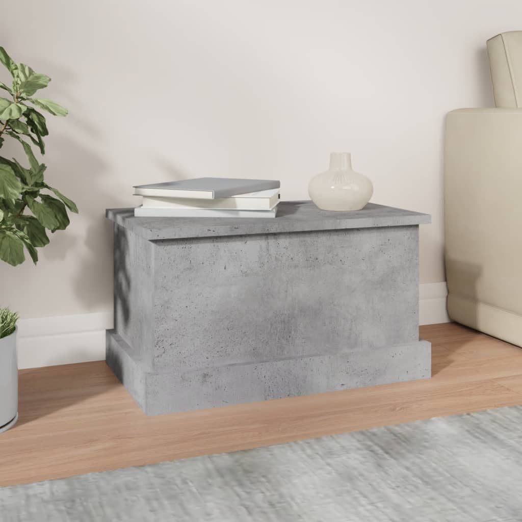 Boîte de rangement gris béton 50x30x28 cm bois d'ingénierie - XIOS