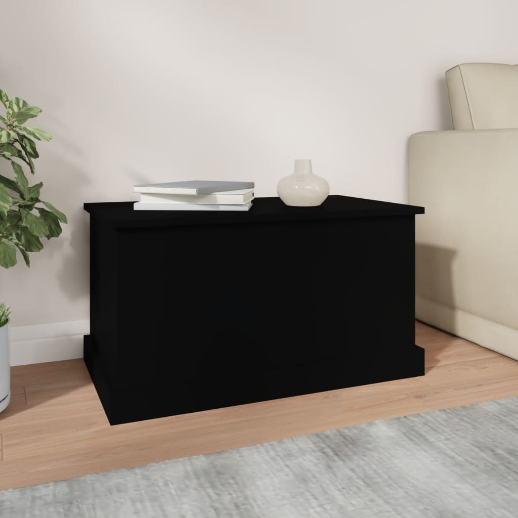 Boîte de rangement noir 70x40x38 cm bois d'ingénierie - XIOS