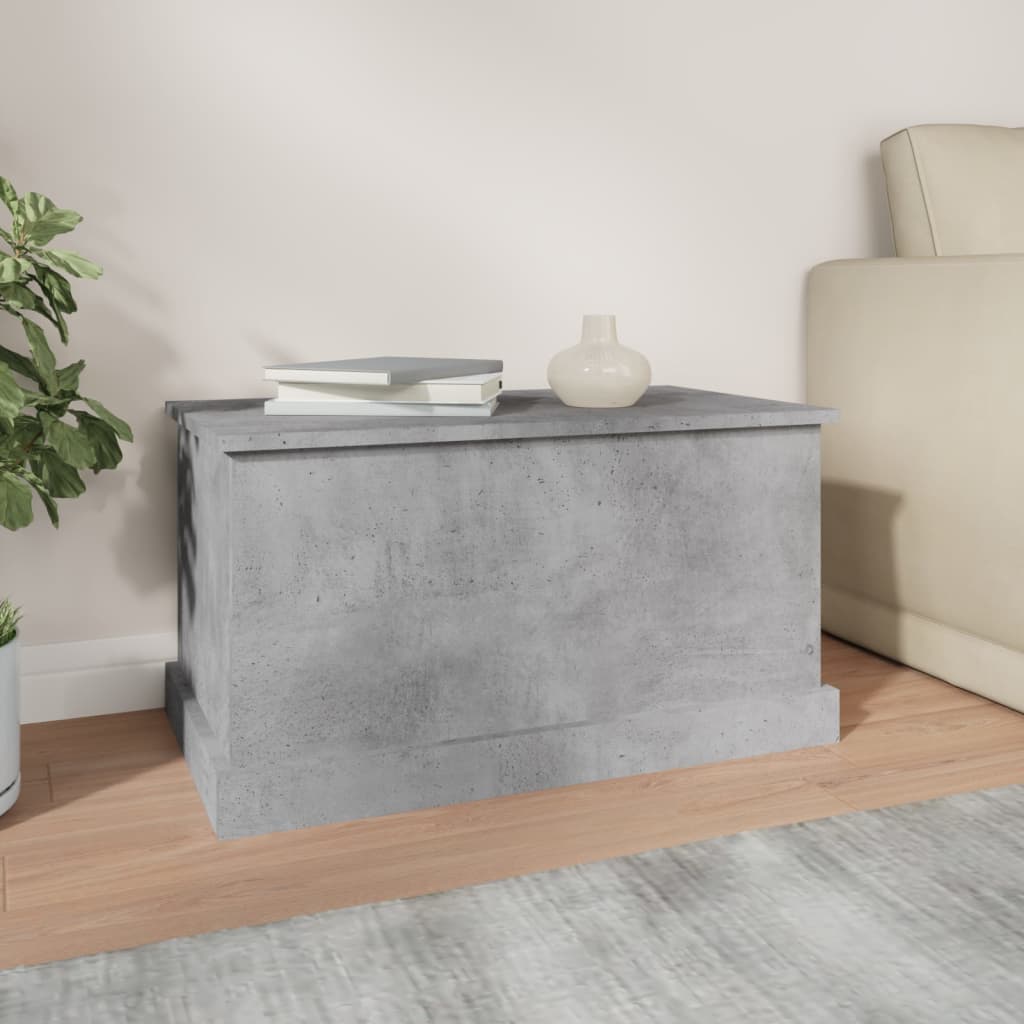 Boîte de rangement gris béton 70x40x38 cm bois d'ingénierie - XIOS