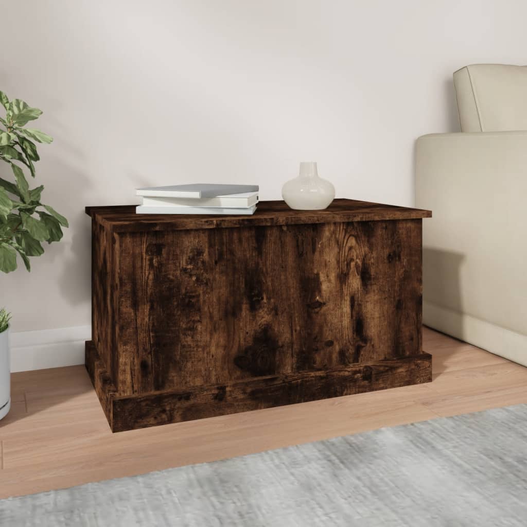 Boîte de rangement chêne fumé 70x40x38 cm bois d'ingénierie - XIOS